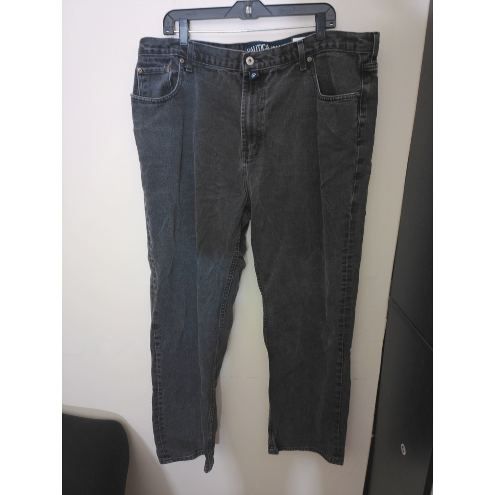 Nautica Jeans Co. Denim Pants Men 42x32 Black Vtg Inspo Straight Leg 9P3500
